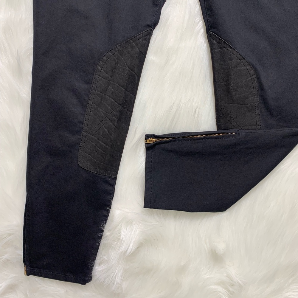 SOLD-J. Crew Riding Pants Leather & Zippered Black - Picture 3 of 8